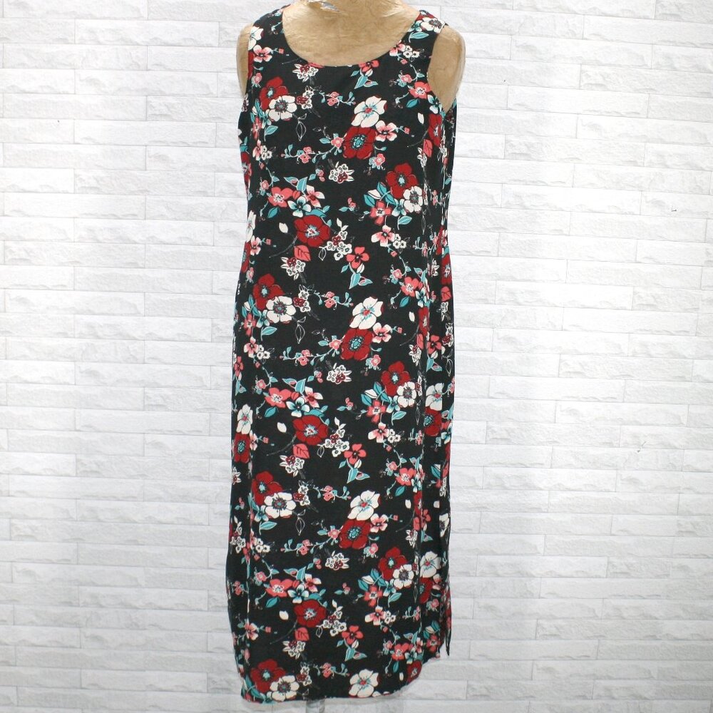 VINTAGE STUDIO EASE Reversible Dress Floral Sleeveless Print Summer Vacation M - Picture 5 of 16